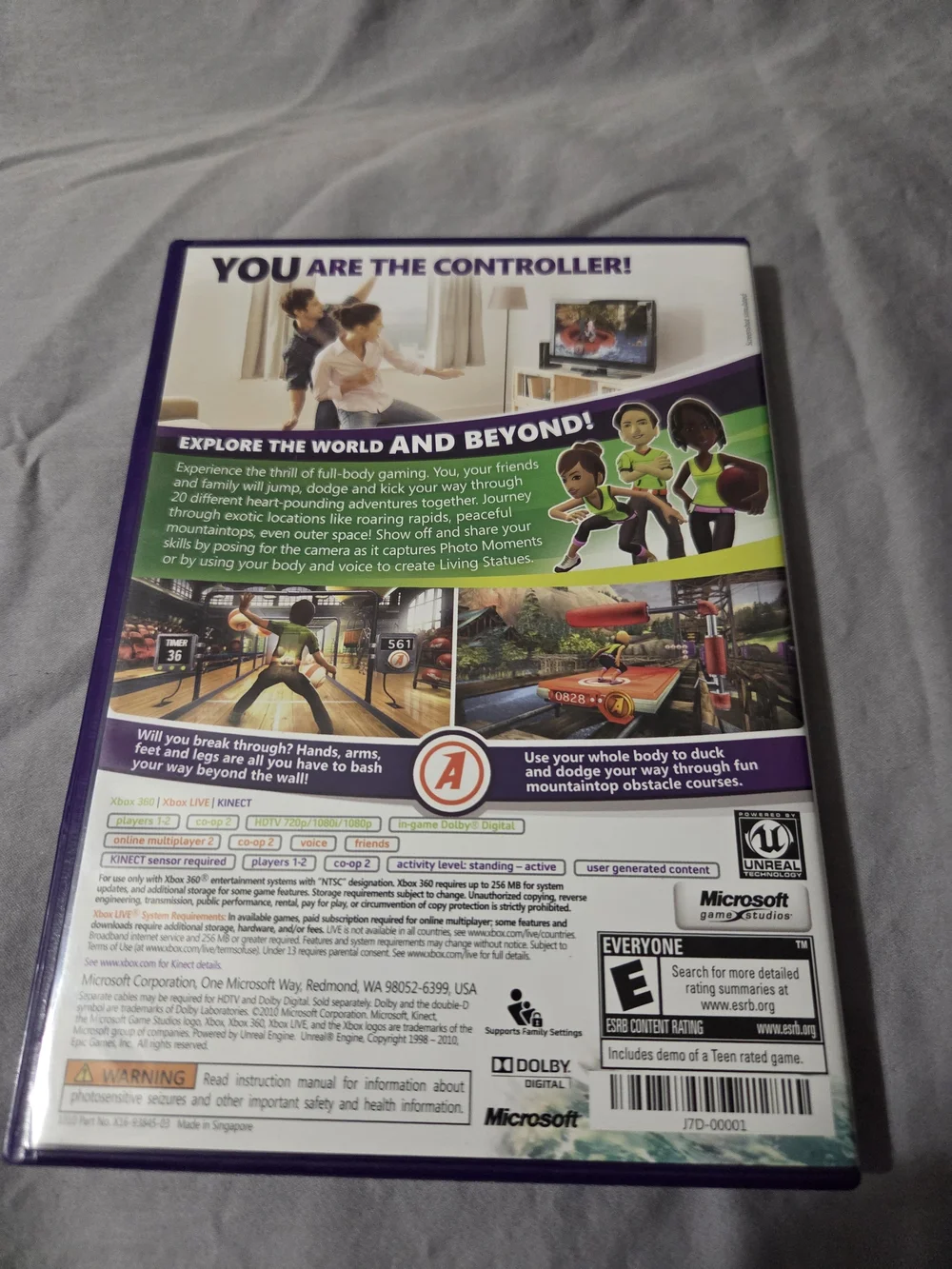 Kinect Adventures! (Xbox 360) - Purple Case